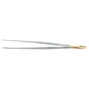 Anatomische Pinzette 10" fein, gerade, gezahnt, TC-Backen, flacher Griff – surgivalley (001212244)