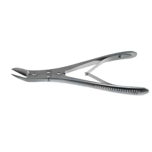 Ruskin-Roland Knochenzange 7 1/4" doppelt wirkend, schmal abgewinkelt auf flachen 25.0mm Backen, Federgriff – surgivalley (001212231)