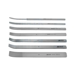 Swiss osteotome 5" curved set of 7 includes 2.0mm, 4.0mm, 6.0mm, 8.0mm, 10.0mm, 12.0mm and 15.0mm wide flat handle – surgivalley (090210856)