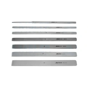 Swiss osteotome 5" straight set of 7 includes 2.0mm, 4.0mm, 6.0mm, 8.0mm, 10.0mm, 12.0mm and 15.0mm wide flat handle – surgivalley (090210855)