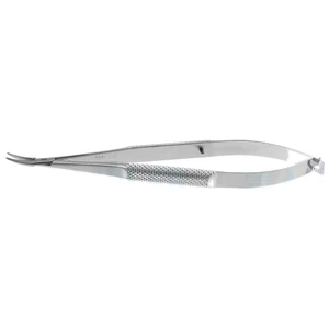 Barraquer needle holder 5 1/4" standard curved 12.0mm smooth jaws round handle, without lock – surgivalley (003050127)