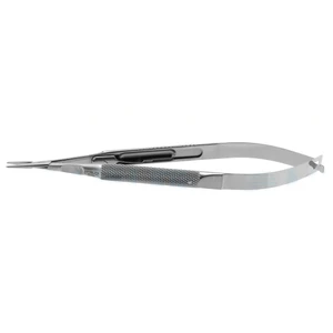 Barraquer needle holder 5 1/8" medium straight 9.0mm smooth jaws round handle with lock – surgivalley (003050131)