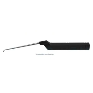 Karlin microdiscectomy cervical curette 9 1/2" extra large working length 104.0mm, backward angled size #3/0 rounded corners flat sides, offset black aluminum handle – surgivalley (008090074)