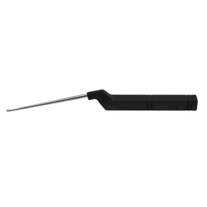 Karlin microdiscectomy cervical curette 9 1/2" extra large working length 104.0mm, forward straight size #0 rounded corners flat sides, offset black aluminum handle – surgivalley (008090070)