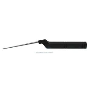 Karlin microdiscectomy cervical curette 9 1/2" extra large working length 104.0mm, forward straight size #3/0 rounded corners flat sides, offset black aluminum handle – surgivalley (008090078)