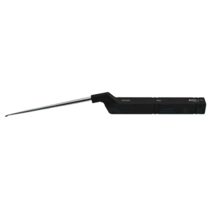 Karlin microdisectomy cervical curette 9 1/2" extra large working length 104.0mm, backward straight size #4/0 rounded corners flat sides, offset black aluminum handle – surgivalley (008090077)