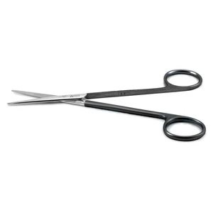 Metzenbaum 解剖剪刀 5 3/4" 直型 Superior-Cut 刀片 微锯齿下刀片 钝头 黑色指环手柄 – surgivalley (002211554)