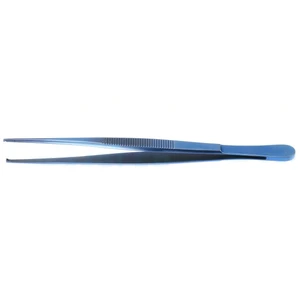 Gewebepinzette 6" gerade, 1x2 Zähne, flacher Griff, Titan – surgivalley (001212196)
