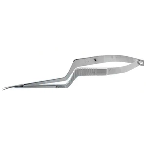 Yasargil microsurgical scissors 6 1/2" bayonet shanks curved blades sharp tips flat handle – surgivalley (002211393)