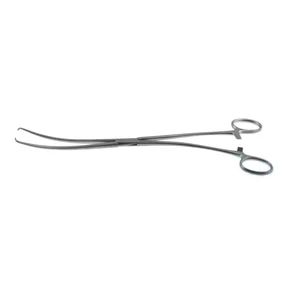 Pinzas tenáculo uterino Duplay 10" vástagos curvos mandíbulas curvas dientes 1x1 mango anular – surgivalley (001090066)