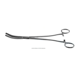 Pinzas para histerectomía Heaney-Ballentine de 14" curvas mandíbulas dentadas longitudinalmente de un solo diente mango anular – surgivalley (001090075)