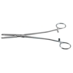 Pinzas de histerectomía Heaney-Ballentine 8 1/4" rectas, mordazas dentadas longitudinales con un solo diente, mango en anillo – surgivalley (001090071)