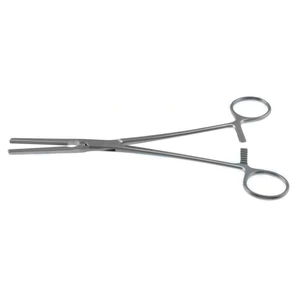 Pinzas de histerectomía Master de 8 1/2" rectas con mandíbulas atraumáticas, dientes 2x3 y mango de anillo – surgivalley (001090077)