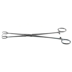 Pinza vulsellum uterina Schroeder 9 3/4" mordazas rectas dientes 2x2 mango de anillo – surgivalley (001090081)