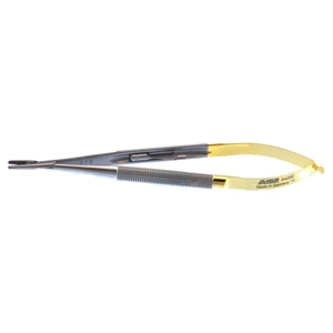 Barraquer needle holder 5 3/4" straight serrated TC jaws round handle with lock – surgivalley (003050138)