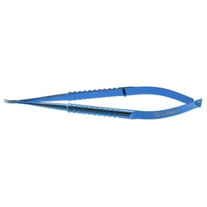 Barraquer needle holder medium size, extra fine curved 8.0mm jaws, without lock round handle titanium – surgivalley (003040031)