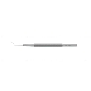 Blum femtosecond/LASIK spatula 4 1/8" vaulted 1.25mm spoon blade, semi-sharp bevel up tip round handle – surgivalley (999060087)