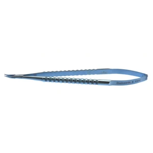 D&K Barraquer needle holder 5 3/8" medium curved 9.0mm smooth jaws round handle, without lock titanium – surgivalley (003050133)