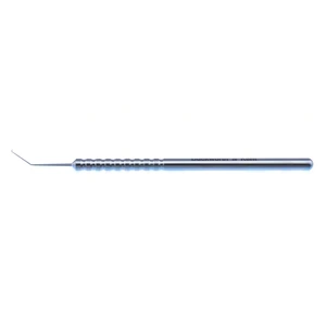 D&K Guell DSEK/DMEK reverse Sinskey hook 4 3/8" angled flat shaft 10.0mm from bend to tip 0.22mm diameter tip round handle titanium – surgivalley (005212406)
