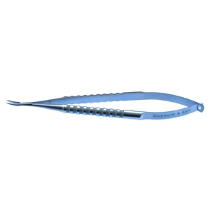 D&K needle holder 4 3/4" delicate curved 7.0mm smooth jaws round handle, without lock, tag spring titanium – surgivalley (003050165)