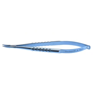 D&K needle holder 4 3/8" medium curved 9.0mm smooth jaws round handle, without lock titanium – surgivalley (003050180)