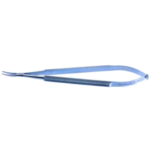 D&K needle holder 5 1/2" heavy curved 12.0mm smooth jaws round handle, without lock titanium – surgivalley (003050181)