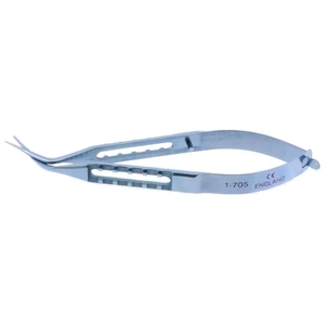 D&K Osher IOL cutter 3 3/4" angled shanks straight micro-serrated 8.0mm blades blunt tips flat handle titanium – surgivalley (002040247)