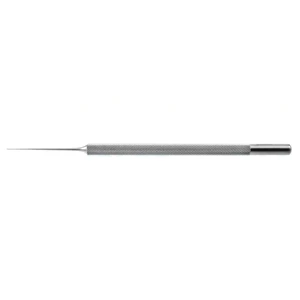 Echhart retinal hook 5 3/8" 20 gauge angled 45º 0.5mm long tip round handle – surgivalley (005040010)