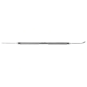 Eppert femtosecond incision spatula 5 3/8" double-ended, one straight and one slightly angled shaft 8.0mm from bend to tip 1.0mm and 2.0mm pointed tips, beveled edges round handle – surgivalley (999060092)