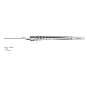 Heimann vitreoretinal scissors 6 1/4" 25 gauge straight blades sharp tips round 6.0mm titanium handle – surgivalley (002040241)