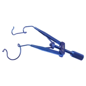 Ong glaucoma lid speculum 12.5mm blades for use in the left eye, nasal approach, adjustable thumb-screw tension titanium – surgivalley (010040132)