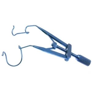 Ong glaucoma lid speculum 15.0mm blades for use in the left eye, nasal approach, adjustable thumb-screw tension titanium – surgivalley (010040133)