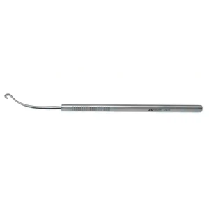 Scobee oblique muscle hook 5 1/4" curved shaft 4.5mm flat hook flat handle – surgivalley (005212238)