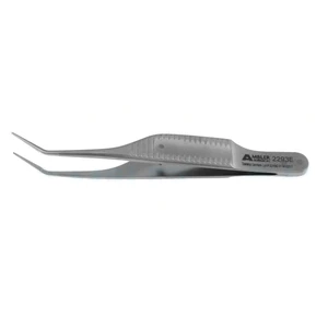 Sheets lens forceps 2 7/8" angled shafts 10.0mm from bend to tip, slim jaws flat handle – surgivalley (001040020)