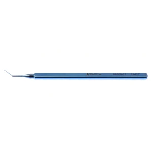 Sinskey lens manipulating hook 4 3/8" angled shaft 10.0mm from bend to tip 0.25mm diameter blunt tip flat handle titanium – surgivalley (005040020)
