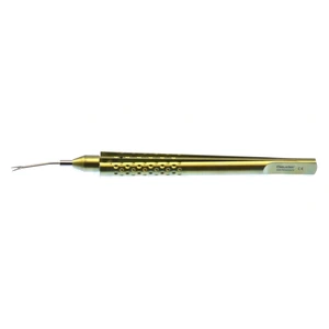 Snyder-Osher IOL scissors 6" 18 gauge angled shaft straight 3.5mm blades micro serrated lower blade blunt tips round squeeze handle – surgivalley (002040235)