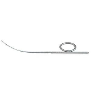 Wright fascia needle 5 1/8" curved shaft 2.0mm wide tip and 1.0mm x 6.0mm eye ring handle – surgivalley (999040095)