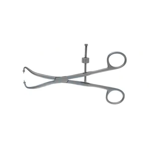 Knochenfragmentklemme 8" gebogen 4.0mm Kugelspitzen Ringgriff mit Schnellverschluss – surgivalley (004210565)