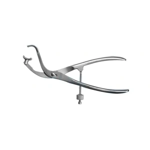 Plattenhaltepinzette, 8" gebogene Backen zur Positionierung von 2.7mm- und 3.5mm-Platten, Quetschgriff mit Schnellverschluss – surgivalley (001212578)