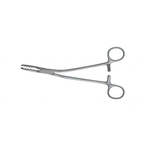Walton cartilage clamp forceps 8" curved on side, toothed jaws ring handle – surgivalley (001020059)