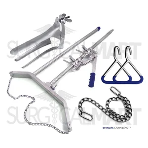 Calf Puller," Polansky Speculum," OB Chain "&" Handle Veterinary Instruments Se Set (090211232)