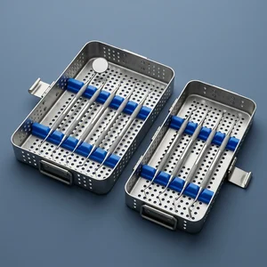 9 Pcs Dental Sterilization Cassette Tray Box for 10 7 & 5 Instruments Set (090212322)